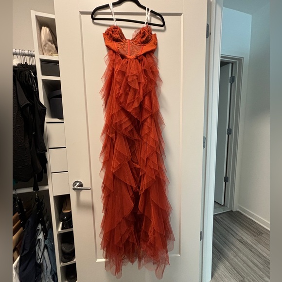 [NWOT] For Love and Lemons x REVOLVE Bustier Gown in Rust - Picture 7 of 10